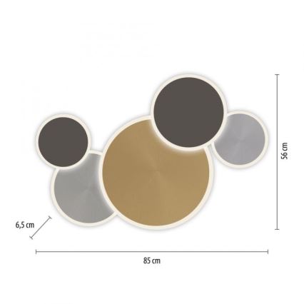 Paul Neuhaus 8008-70 - Iluminação de teto LED com regulação Q-PIATO LED/49W/230V 2700-5000K Wi-Fi + comando