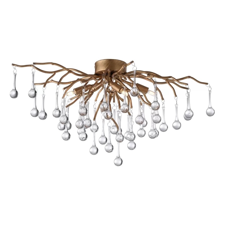 Paul Neuhaus 8090-11 - Candeeiro integrado ICICLE 4xG9/40W/230V 30x60 cm latão