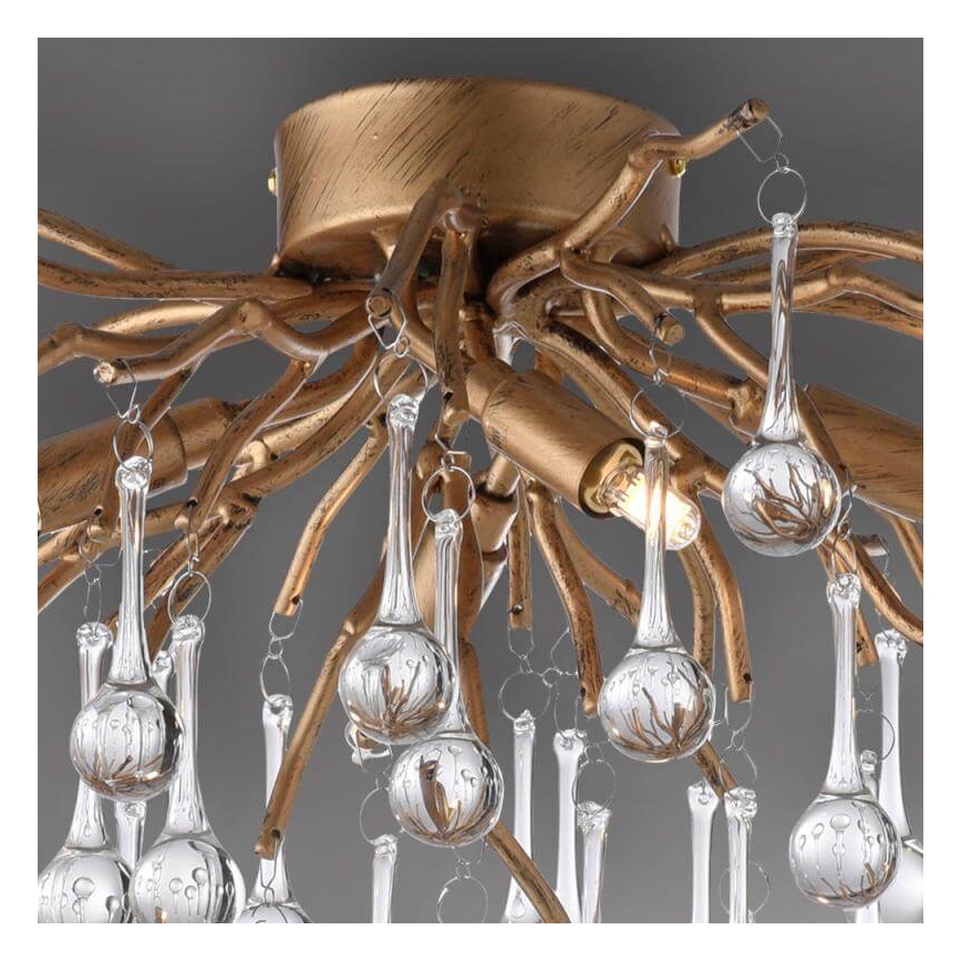 Paul Neuhaus 8090-11 - Candeeiro integrado ICICLE 4xG9/40W/230V 30x60 cm latão