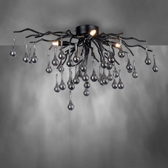 Paul Neuhaus 8090-18 - Lustre de teto de superfície ICICLE 4xG9/40W/230V 30x60 cm preto