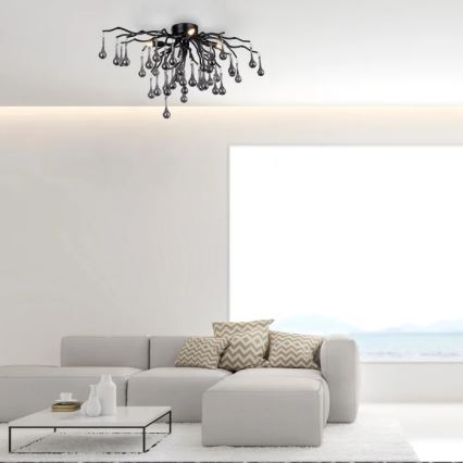 Paul Neuhaus 8090-18 - Lustre de teto de superfície ICICLE 4xG9/40W/230V 30x60 cm preto