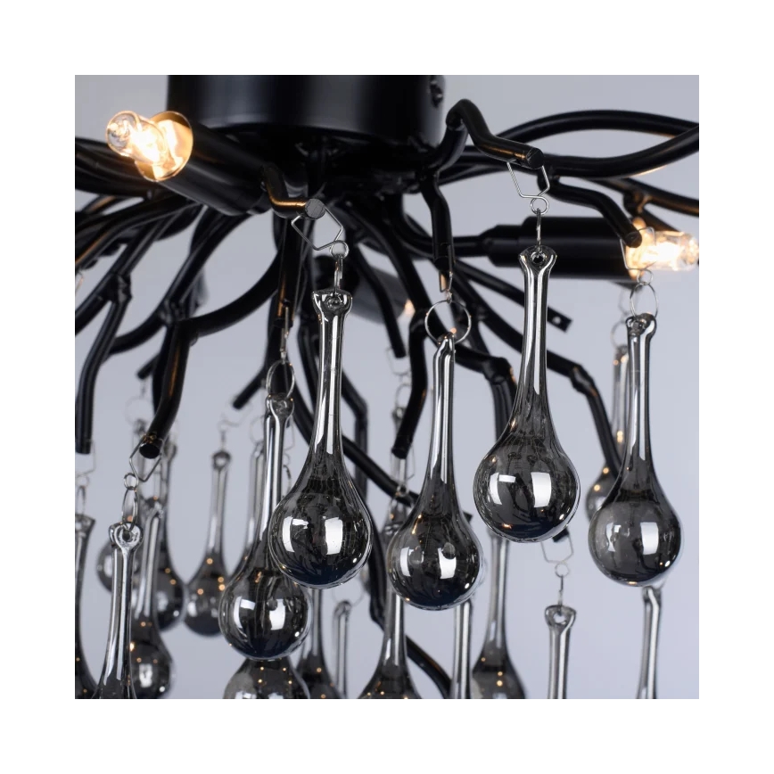 Paul Neuhaus 8090-18 - Lustre de teto de superfície ICICLE 4xG9/40W/230V 30x60 cm preto