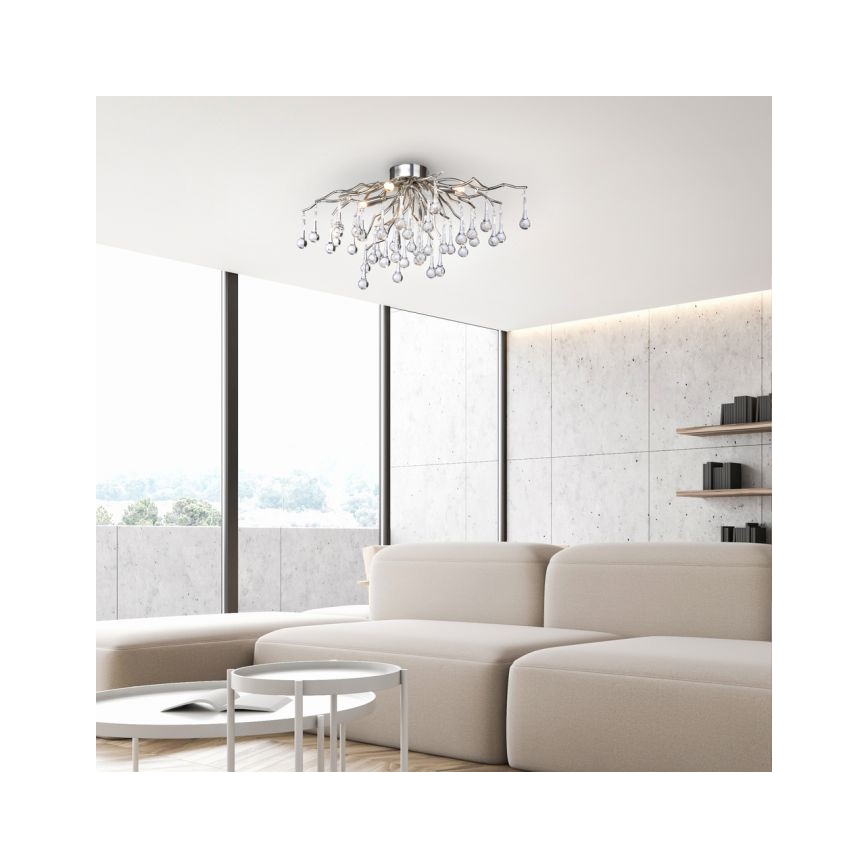 Paul Neuhaus 8090-55 - Candeeiro integrado ICICLE 4xG9/40W/230V 30x60 cm cromado brilhante