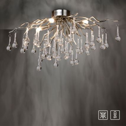 Paul Neuhaus 8090-55 - Candeeiro integrado ICICLE 4xG9/40W/230V 30x60 cm cromado brilhante