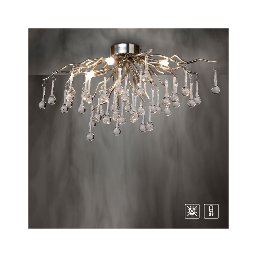 Paul Neuhaus 8090-55 - Candeeiro integrado ICICLE 4xG9/40W/230V 30x60 cm cromado brilhante