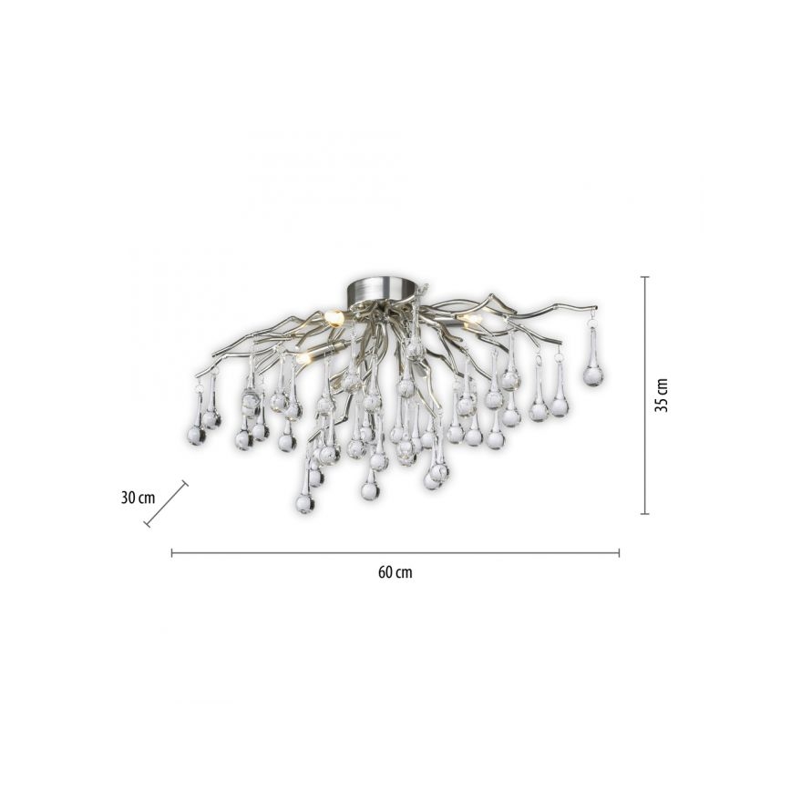 Paul Neuhaus 8090-55 - Candeeiro integrado ICICLE 4xG9/40W/230V 30x60 cm cromado brilhante