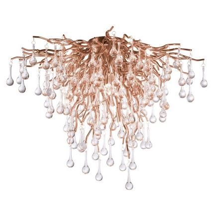 Paul Neuhaus 8091-11 - Candeeiro integrado ICICLE 9xG9/40W/230V diâmetro 50 cm latão