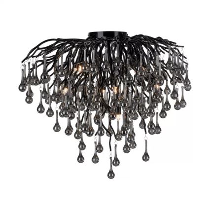 Paul Neuhaus 8091-18 - Lustre de tecto ICICLE, montagem em superfície, 9xG9/40W/230V, Ø 50 cm, preto