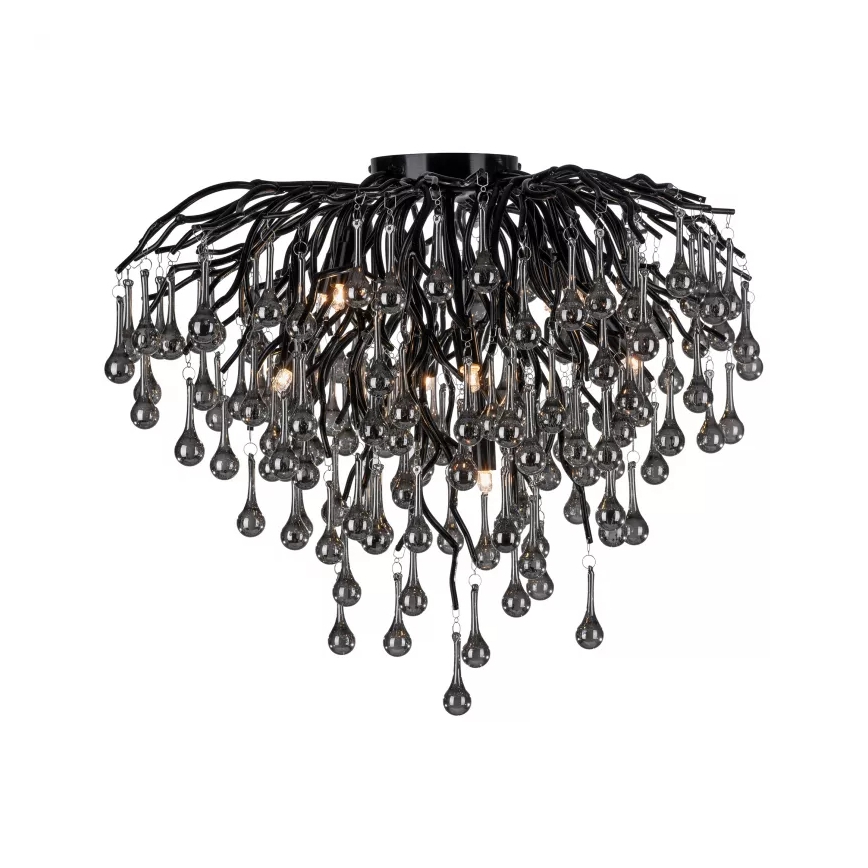 Paul Neuhaus 8091-18 - Lustre de tecto ICICLE, montagem em superfície, 9xG9/40W/230V, Ø 50 cm, preto