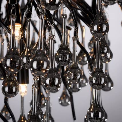 Paul Neuhaus 8091-18 - Lustre de tecto ICICLE, montagem em superfície, 9xG9/40W/230V, Ø 50 cm, preto