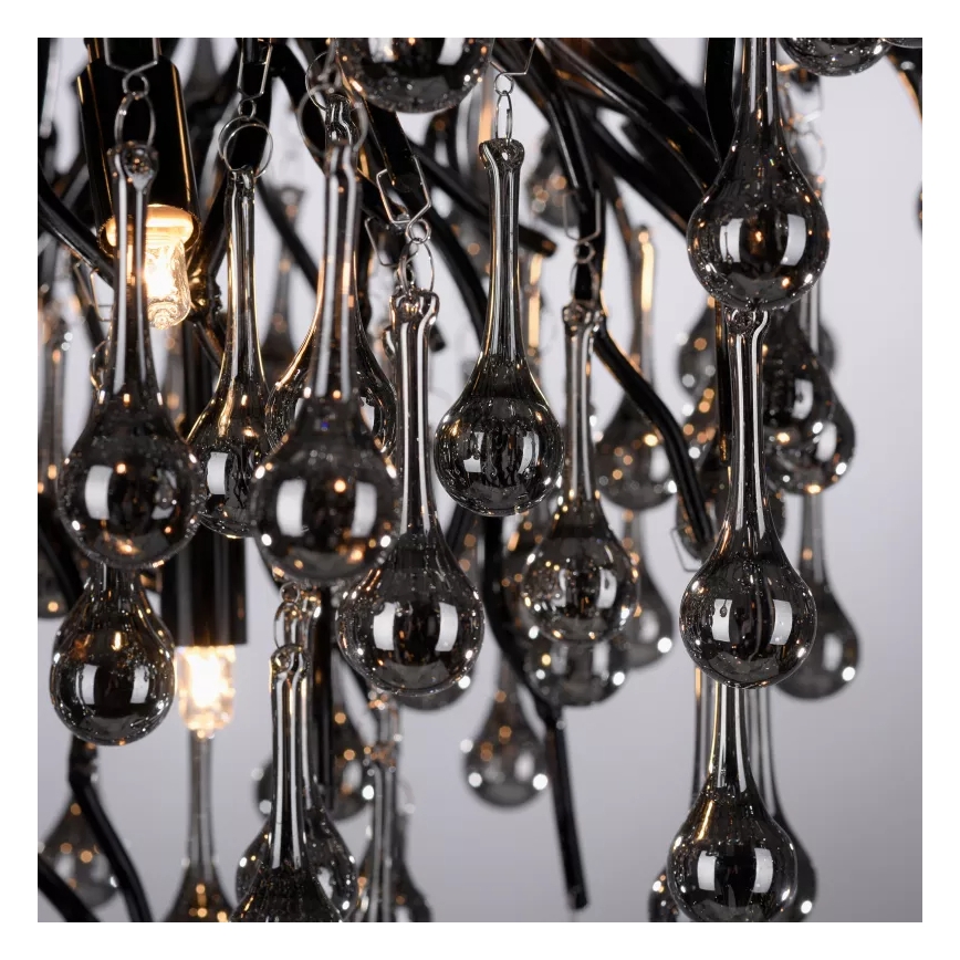 Paul Neuhaus 8091-18 - Lustre de tecto ICICLE, montagem em superfície, 9xG9/40W/230V, Ø 50 cm, preto