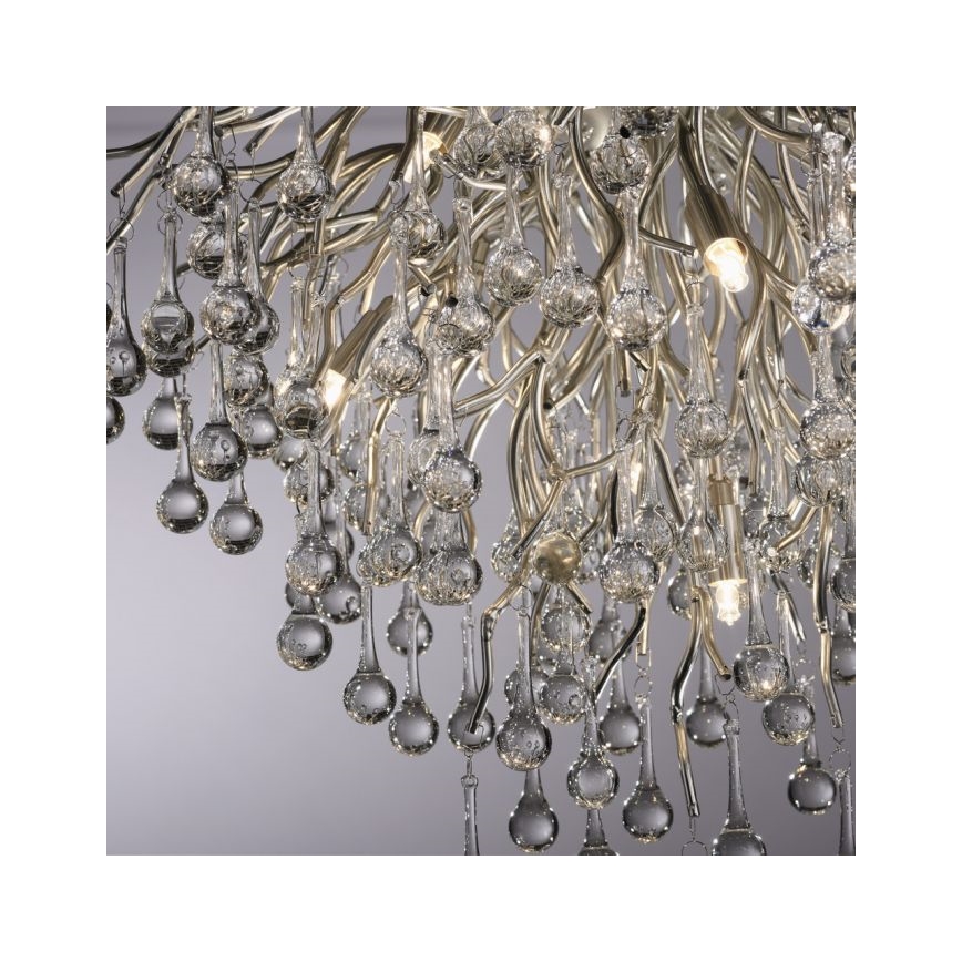 Paul Neuhaus 8091-55 - Candeeiro integrado ICICLE 9xG9/40W/230V diâmetro 50 cm cromado brilhante