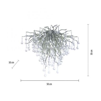 Paul Neuhaus 8091-55 - Candeeiro integrado ICICLE 9xG9/40W/230V diâmetro 50 cm cromado brilhante
