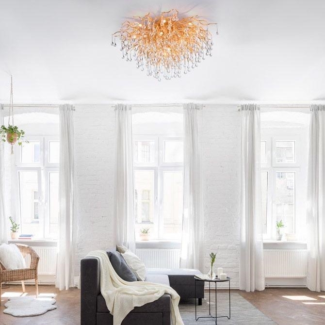 Paul Neuhaus 8092-11 - Candeeiro integrado ICICLE 14xG9/40W/230V diâmetro 100 cm latão