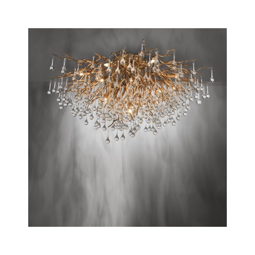 Paul Neuhaus 8092-11 - Candeeiro integrado ICICLE 14xG9/40W/230V diâmetro 100 cm latão