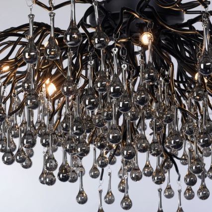 Paul Neuhaus 8092-18 - Lustre de tecto ICICLE de montagem superficial 14xG9/40W/230V Ø 100 cm preto