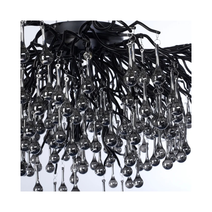 Paul Neuhaus 8092-18 - Lustre de tecto ICICLE de montagem superficial 14xG9/40W/230V Ø 100 cm preto