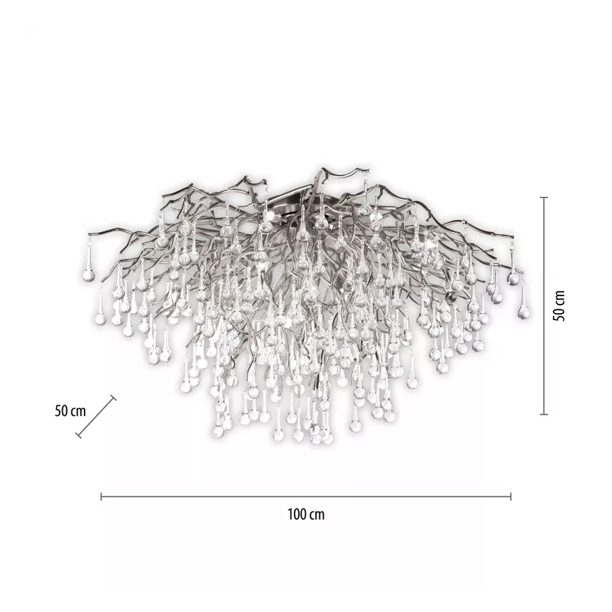Paul Neuhaus 8092-55 - Lustre de tecto sobreposto ICICLE 14xG9/40W/230V, diâmetro 100 cm, cromo brilhante