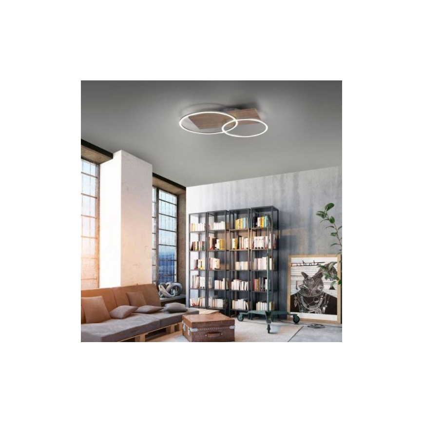 Paul Neuhaus 8329-79 - Candelabro LED integrado com regulação PALMA LED/26W/230V 2700-5000K pinho + comando