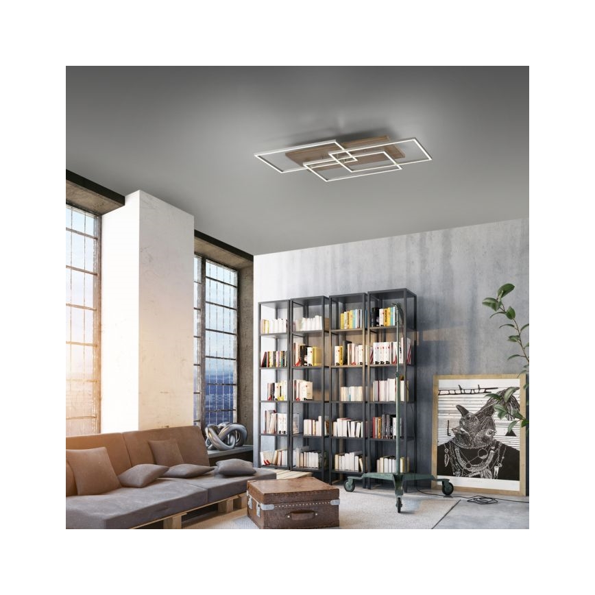 Paul Neuhaus 8330-79 - Candelabro LED integrado com regulação PALMA 3xLED/12W/230V pinho + comando