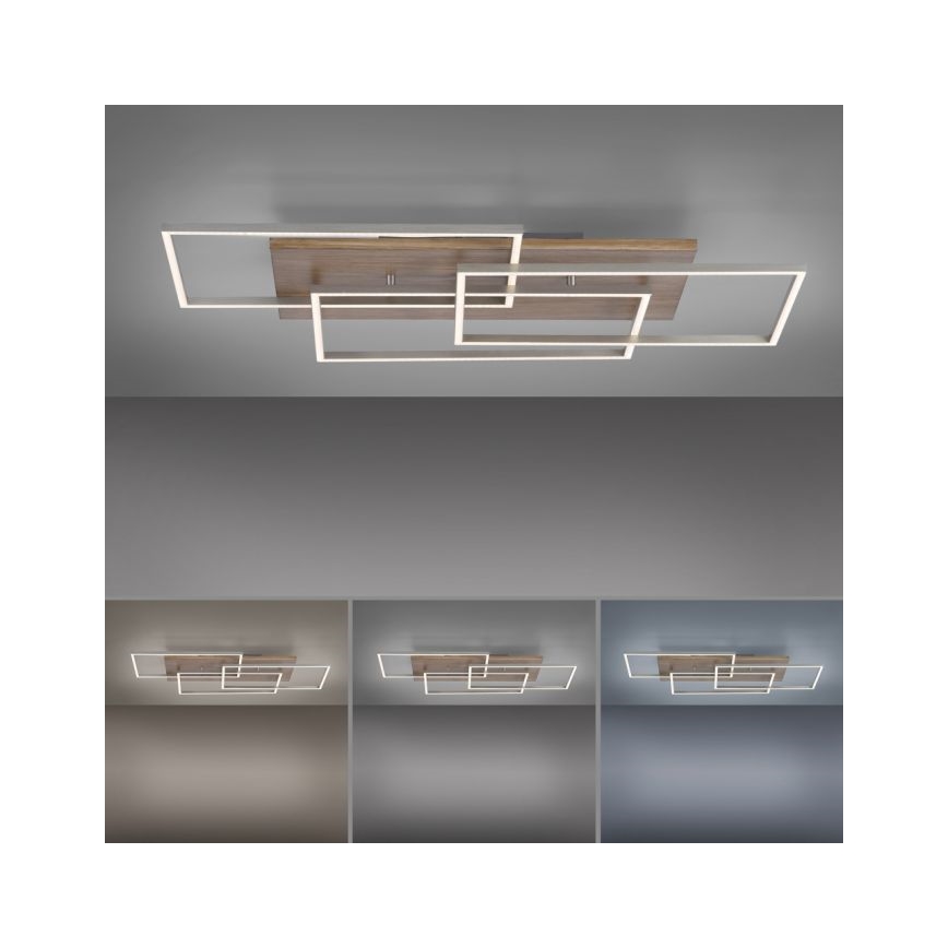Paul Neuhaus 8330-79 - Candelabro LED integrado com regulação PALMA 3xLED/12W/230V pinho + comando
