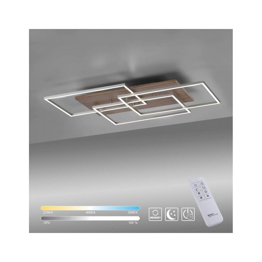 Paul Neuhaus 8330-79 - Candelabro LED integrado com regulação PALMA 3xLED/12W/230V pinho + comando