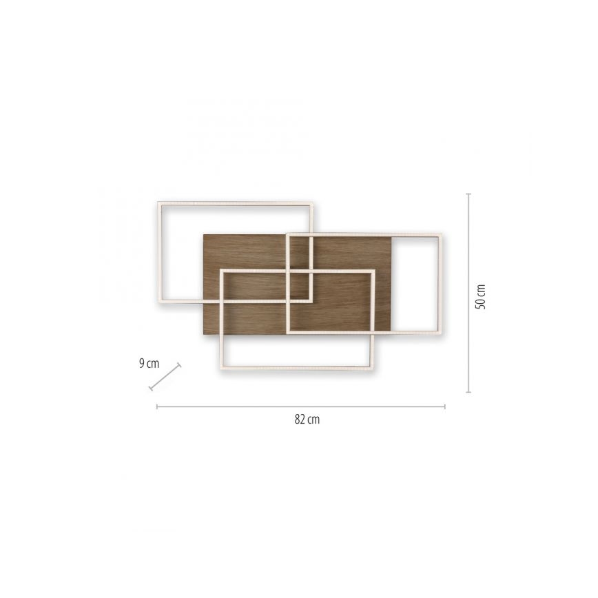 Paul Neuhaus 8330-79 - Candelabro LED integrado com regulação PALMA 3xLED/12W/230V pinho + comando