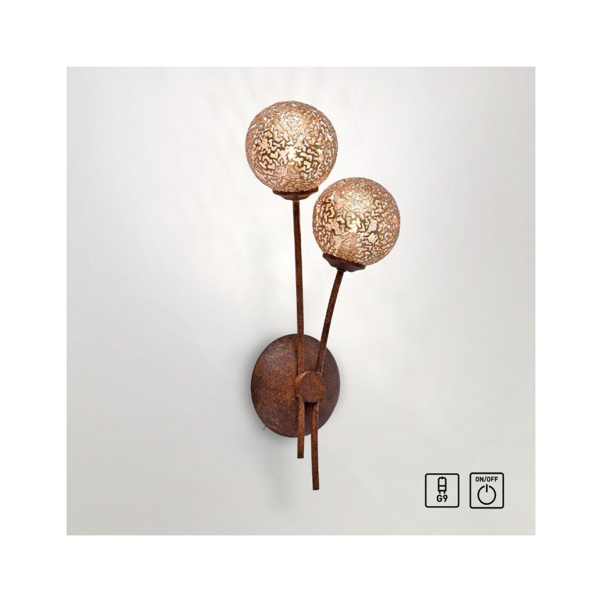 Paul Neuhaus 9032-48 - Candeeiro de parede GRETA 2xG9/40W/230V