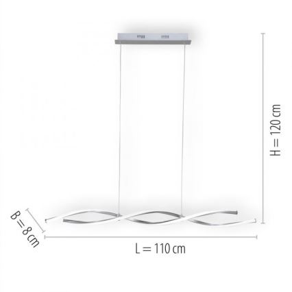 Paul Neuhaus 9142-55 - Candelabro suspenso LED com regulação POLINA 2xLED/10,2W/230V