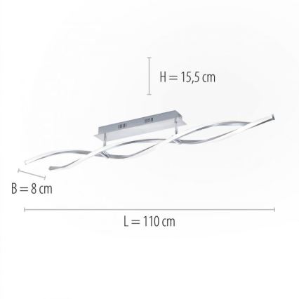 Paul Neuhaus 9143-55 - Candelabro montado à superfície LED com regulação POLINA 2xLED/10,2W/230V