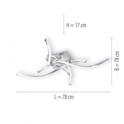 Paul Neuhaus 9144-55 - Candelabro montado à superfície LED com regulação POLINA LED/27W/230V