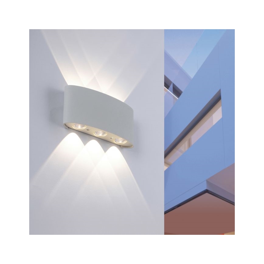 Paul Neuhaus 9488-21 - Iluminação de parede exterior LED CARLO 6xLED/0,8W/230V IP54