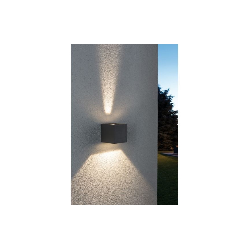 Paulmann 18000 - 2xLED/3W IP65 Iluminação de parede exterior CYBO 230V cinzenta