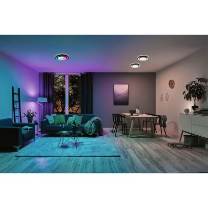 Paulmann 70544 - LED RGBW/22W Iluminação de teto com regulação RAINBOW 230V 3000-6500K + controlo remoto