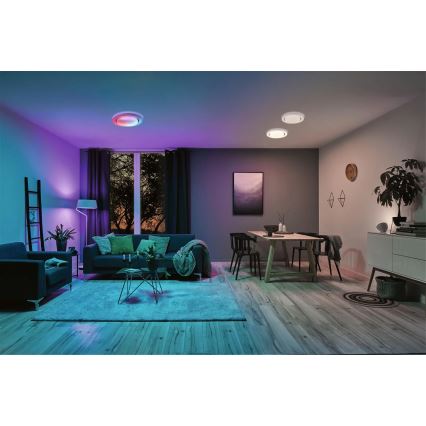 Paulmann 70546 - LED RGBW/22W Iluminação de teto com regulação RAINBOW 230V 3000-6500K + controlo remoto
