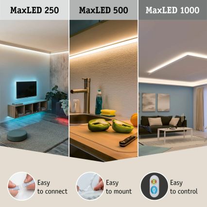 Paulmann 70627 - Fita LED RGB/18W IP44 dimerizável para casa de banho MAXLED 1,5 m 230V + controlo remoto