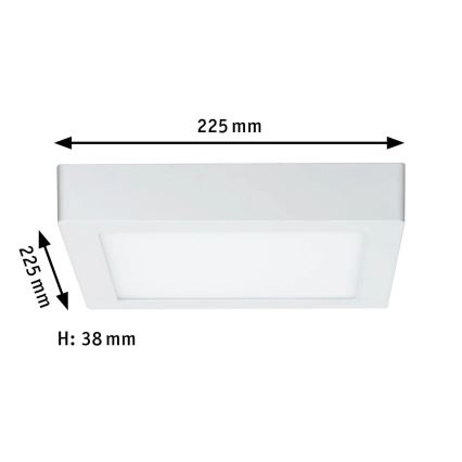 Paulmann 70645 - LED/12,5W Iluminação de teto LUNAR 230V 22,5x22,5 cm branco