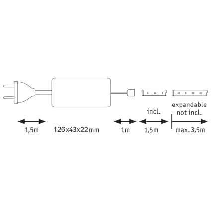 Paulmann 70667 - LED/9W IP44 Fita para casa de banho regulável MAXLED 1,5 m 6500K 230V