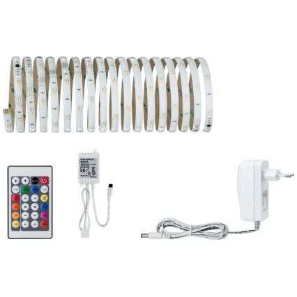Paulmann 70697 - LED RGBW/10,5W Tira com regulação DIGITAL 4,8m 230V + controlo remoto