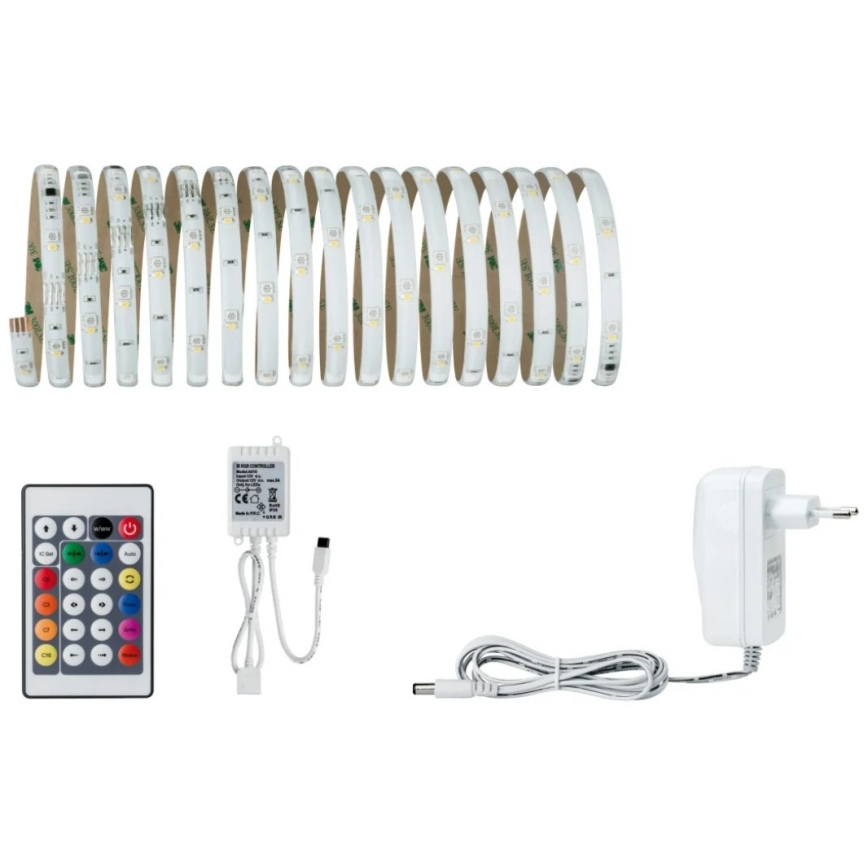 Paulmann 70697 - LED RGBW/10,5W Tira com regulação DIGITAL 4,8m 230V + controlo remoto