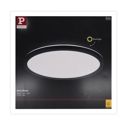 Paulmann 70998 - LED/16W Painel integrado ATRIA 230V 3000K diâmetro 29,3 cm preto
