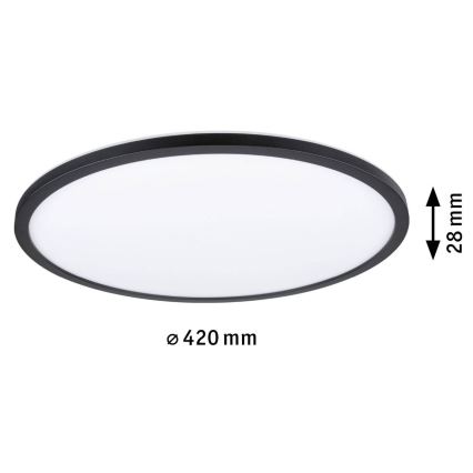 Paulmann 70999 - Painel LED dimmerizável ATRIA 22W 230V 3000K diâmetro 42 cm preto