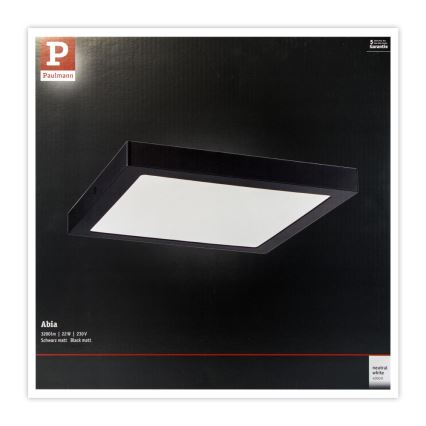 Paulmann 71026 - LED/22W Iluminação de teto ABIA 230V preto