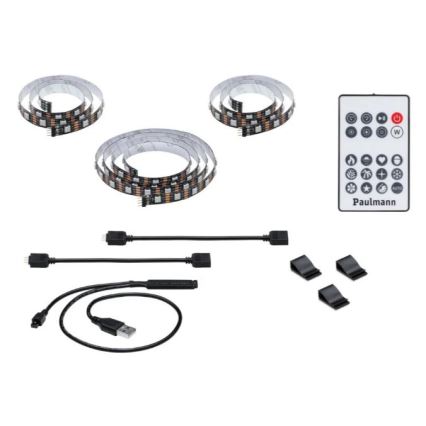 Paulmann 78880 - LED/3,5W RGB Tira com regulação para TV 2m ZOLL 5V + controlo remoto