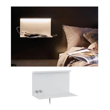 Paulmann 78919 - LED/4,5W Iluminação com regulação com prateleira e USB + LED/1,6W 230V