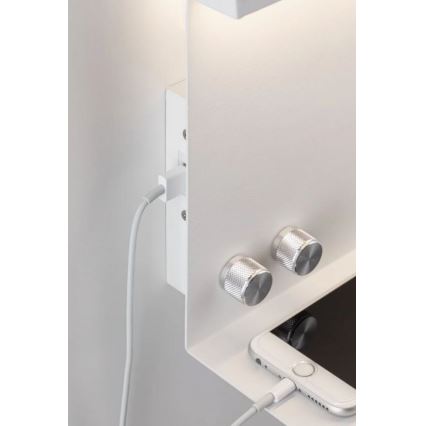 Paulmann 78919 - LED/4,5W Iluminação com regulação com prateleira e USB + LED/1,6W 230V