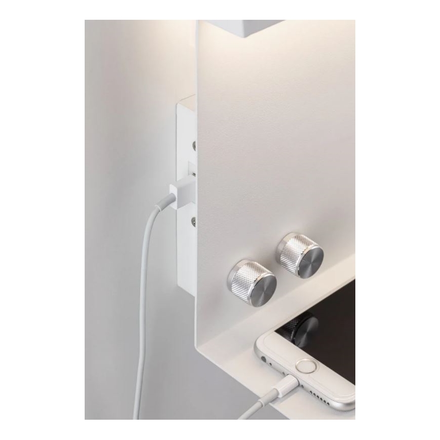 Paulmann 78919 - LED/4,5W Iluminação com regulação com prateleira e USB + LED/1,6W 230V