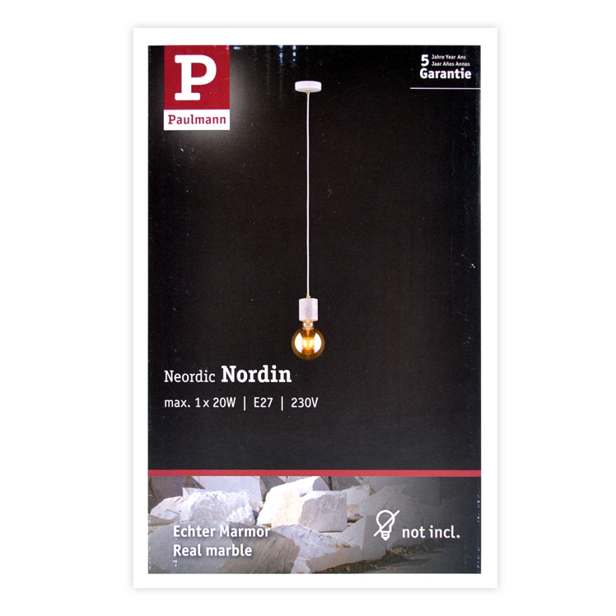 Paulmann 79604 - Candelabro num fio NORDIN 1xE27/20W/230V