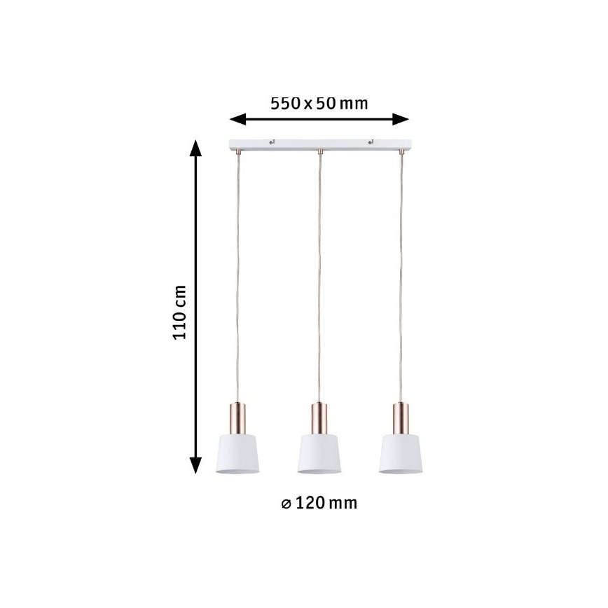 Paulmann 79657 - 3xE14/20W Candelabro suspenso NEORDIC HALDAR 230V