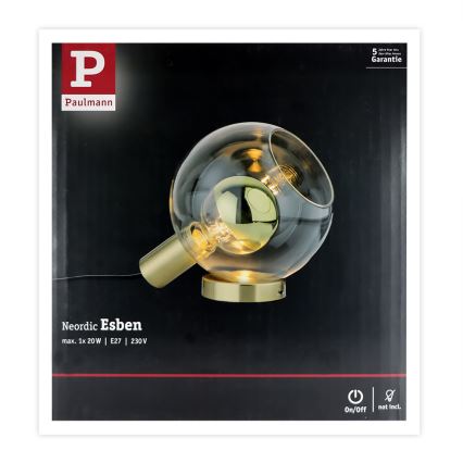 Paulmann 79727 - 1xE27/20W Candeeiro de mesa ESBEN 230V